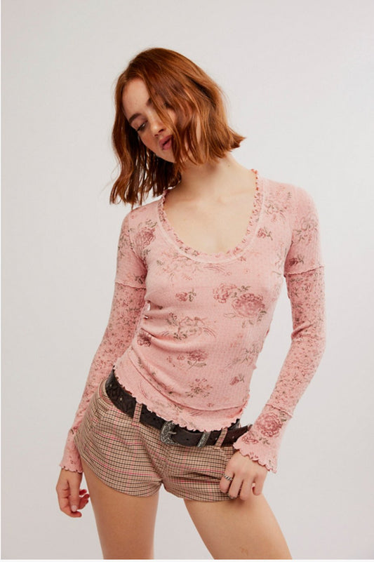 Clover printed thermal in pink combo - Heart On A Hanger