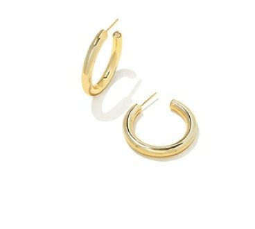Colette hoop earring gold metal - Heart On A Hanger