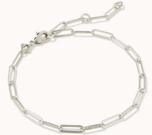 Courtney paperclip bracelet in silver - Heart On A Hanger