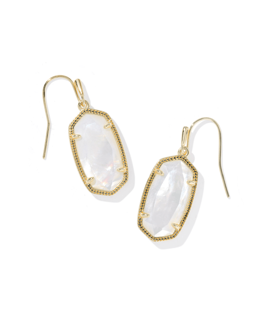 Dani earrings gold mother of pearl - Heart On A Hanger