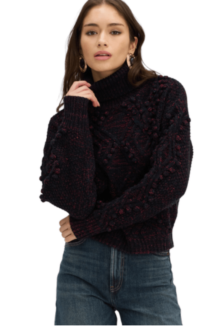 Daphne sweater in black and burgundy - Heart On A Hanger