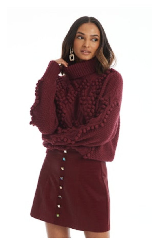 Daphne sweater in merlot - Heart On A Hanger