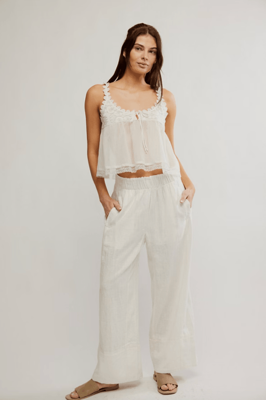 Days end linen pull on pant - Heart On A Hanger