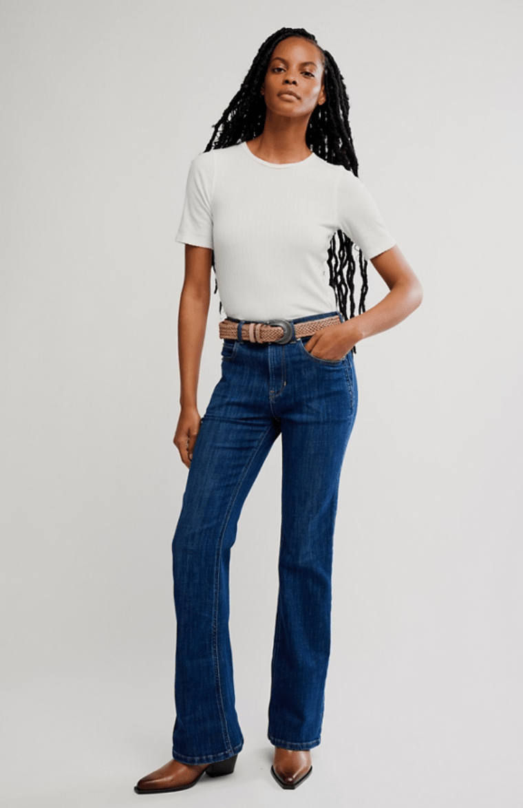 Double knot high rise jeans in aegean - Heart On A Hanger