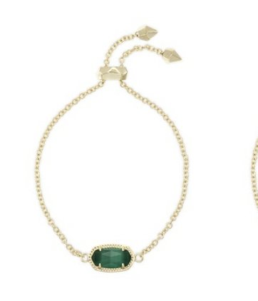 Elaina bracelet gold emerald cat's eye - Heart On A Hanger