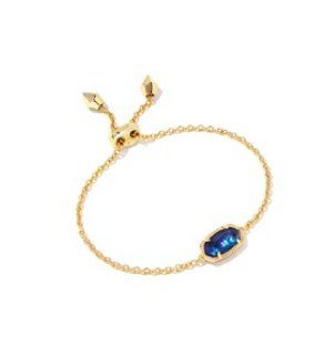 Elaina bracelet gold navy abalone - Heart On A Hanger