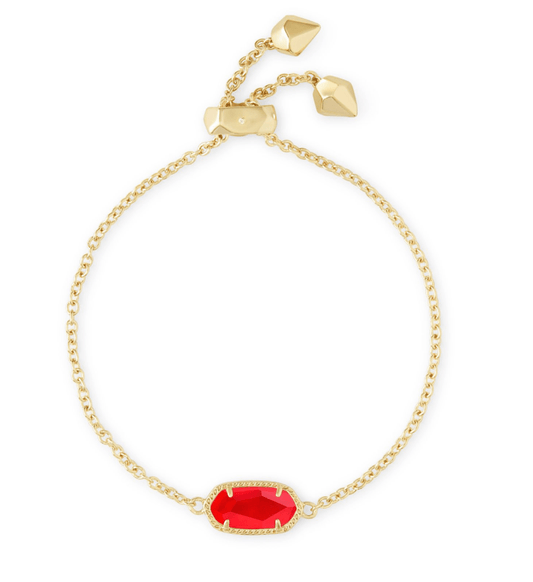 Elaina delicate chain bracelet in gold red illusion - Heart On A Hanger