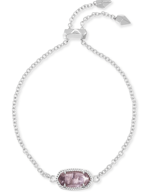 Elaina delicate chain bracelet in rhodium purple amethyst - Heart On A Hanger