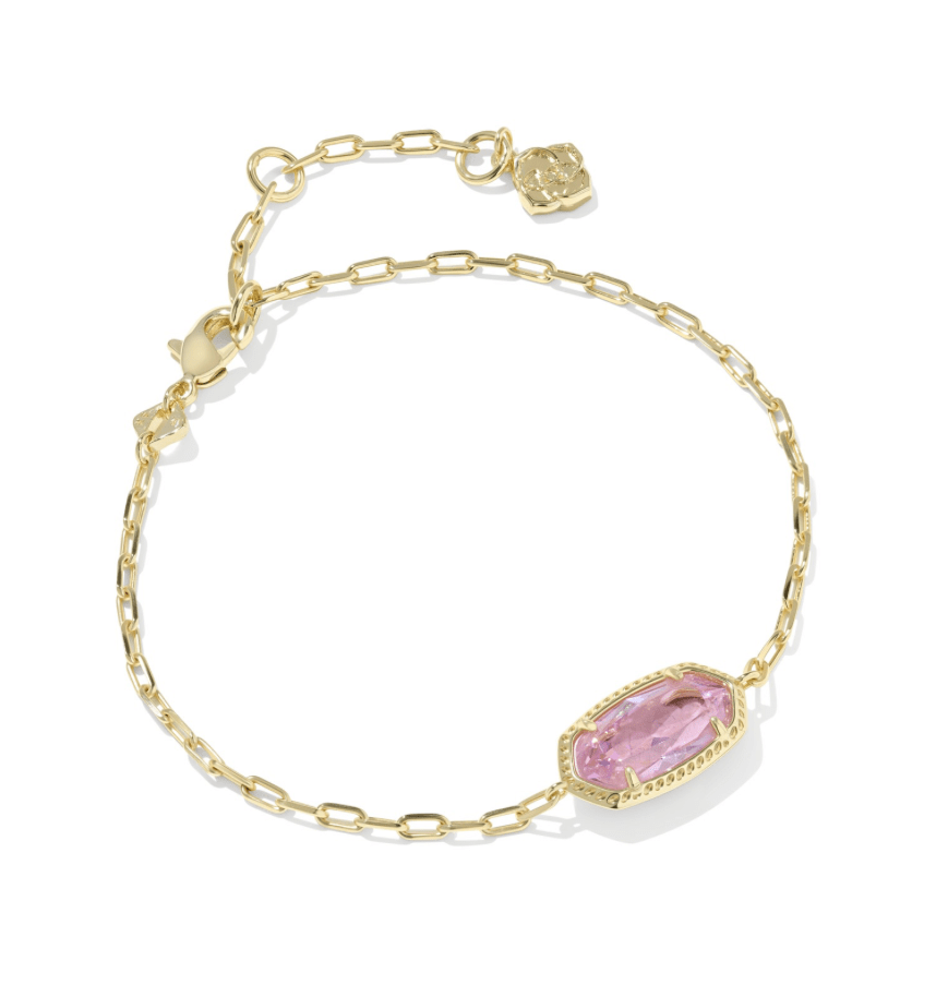 Elaina luxe chain bracelet in gold light pink cz - Heart On A Hanger