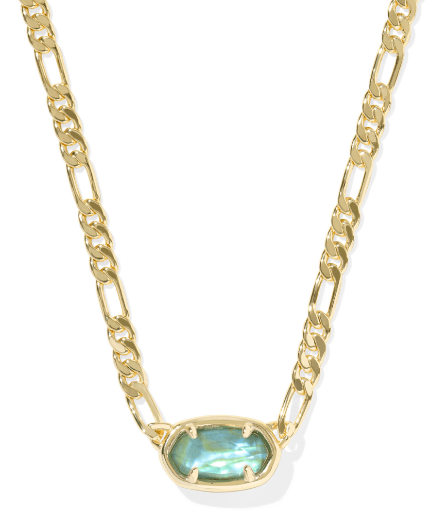 Elisa figaro short necklace in deep aqua illusion - Heart On A Hanger