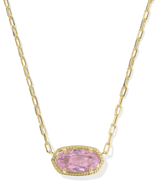 Elisa luxe short necklace in gold light pink cz - Heart On A Hanger