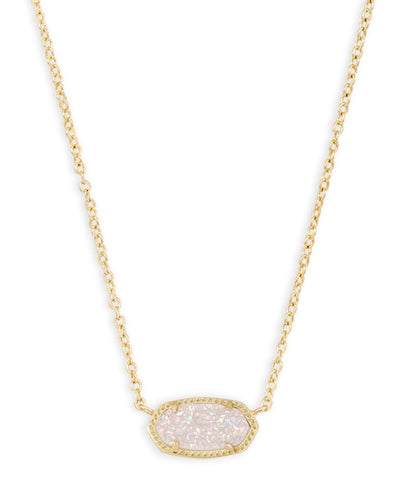 Elisa Necklace Gold Iridescent Drusy - Heart On A Hanger