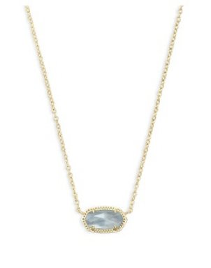 Elisa Necklace Gold Light Blue Illusion - Heart On A Hanger