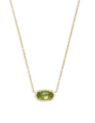 Elisa Necklace Gold Peridot Illusion - Heart On A Hanger