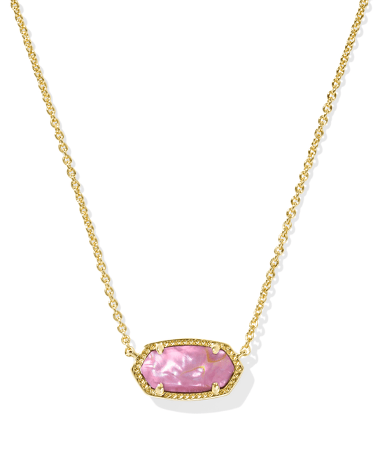 Elisa necklace in gold light mauve illusion - Heart On A Hanger