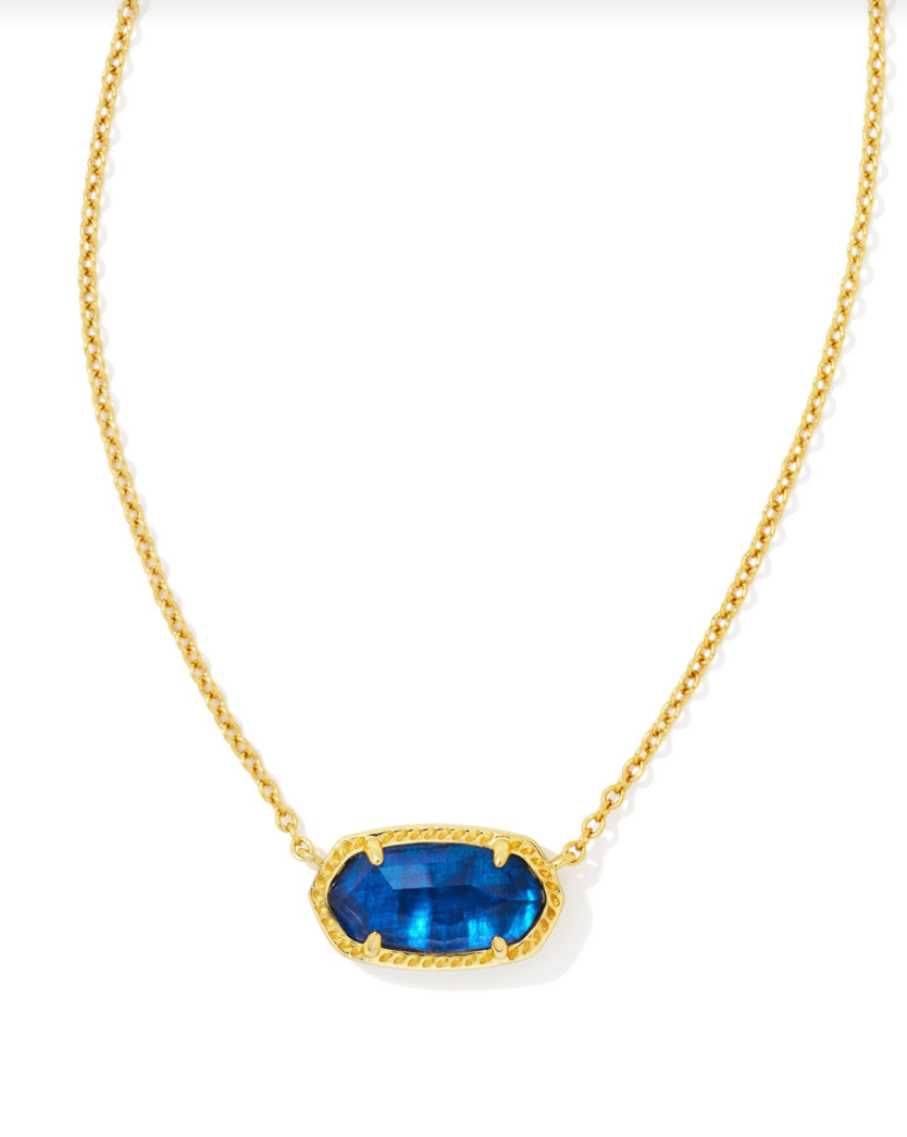 Elisa necklace in gold navy abalone - Heart On A Hanger