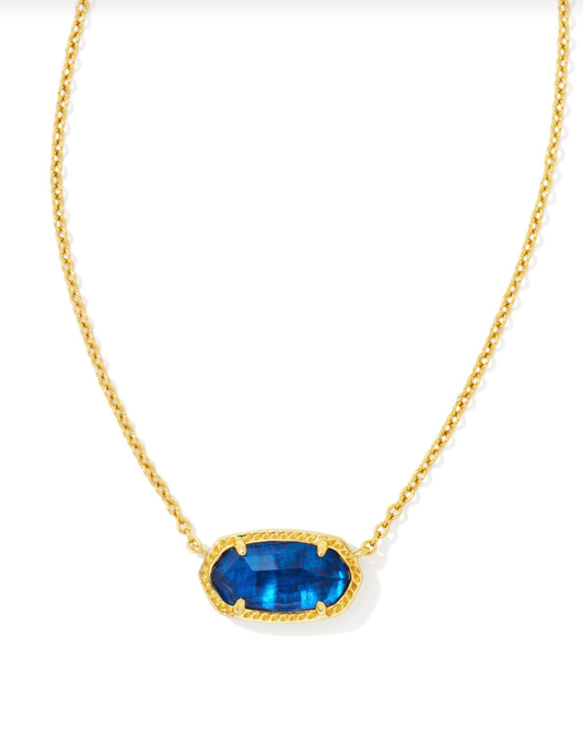 Elisa necklace in gold navy abalone - Heart On A Hanger