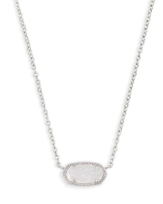 Elisa Necklace Rhod Iridescent Drusy - Heart On A Hanger