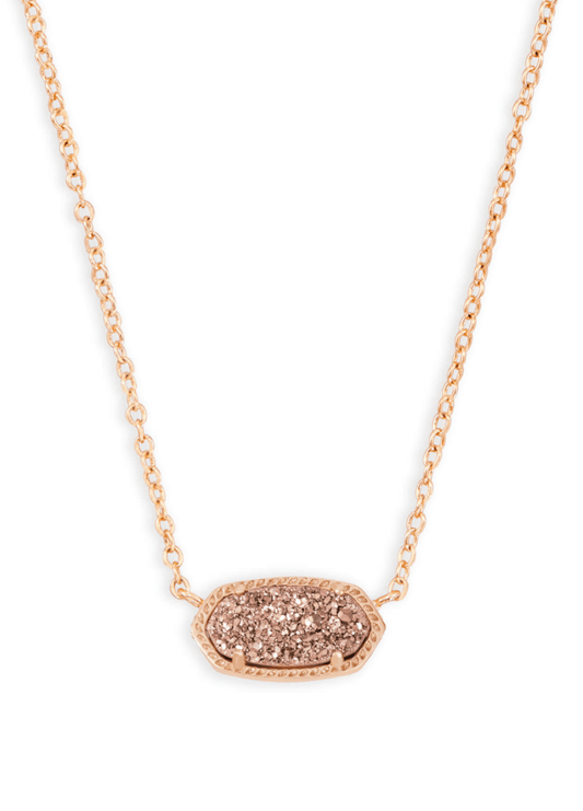 Elisa necklace rose gold gold drusy necklace - Heart On A Hanger