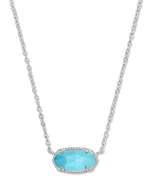 Elisa necklace silver turquoise magnesite - Heart On A Hanger