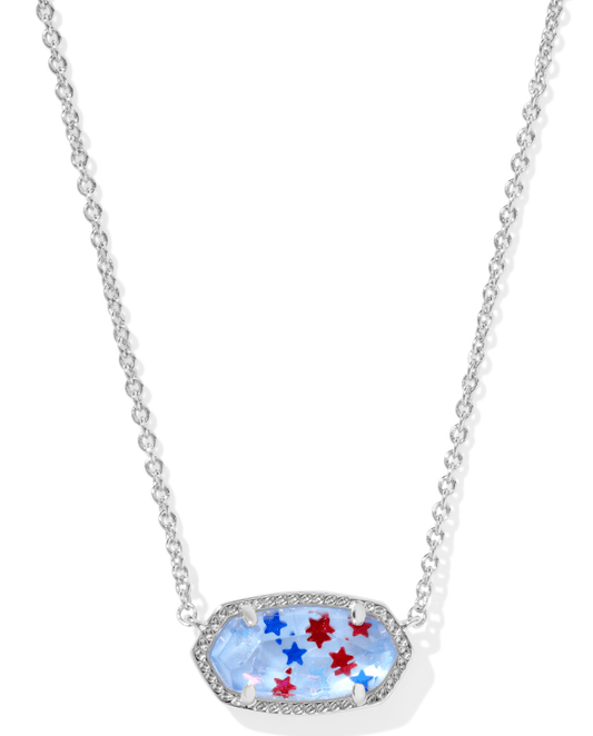 Elisa silver red white and blue star illusion - Heart On A Hanger