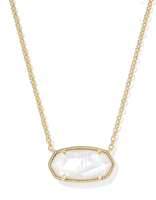 Elisa statement necklace gold ivory mother of pearl - Heart On A Hanger