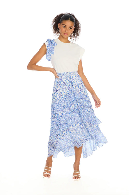 Ella midi skirt in grecian tiles - Heart On A Hanger