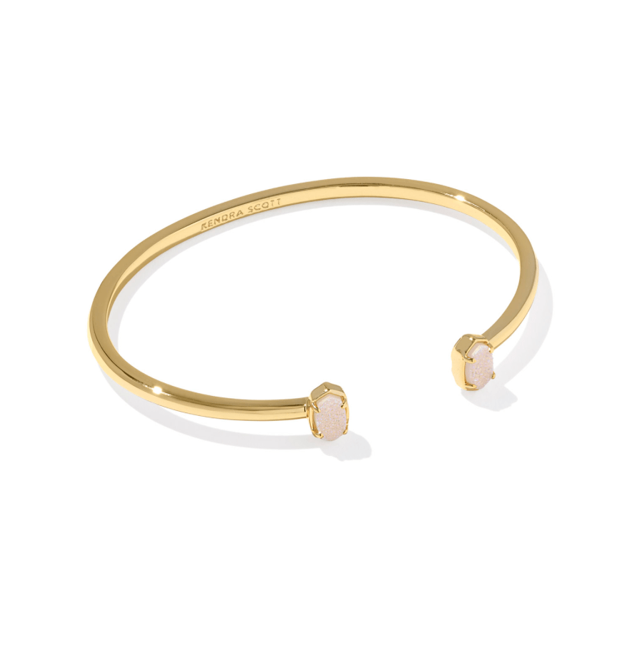 Emilie cuff bracelet in gold irredescent drusy - Heart On A Hanger
