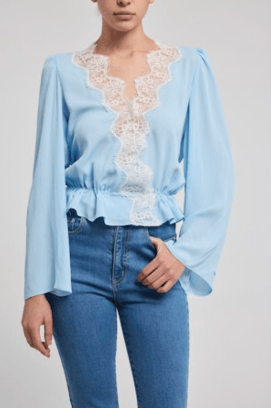 Flippa georgette lace combo blouse - Heart On A Hanger