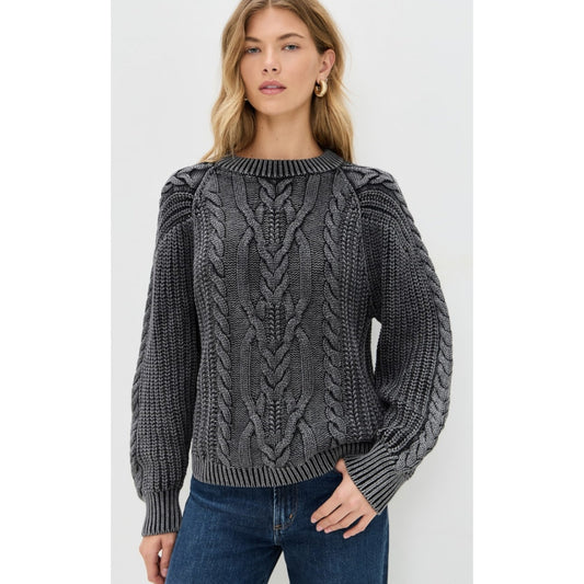 Frankie cable sweater in black - Heart On A Hanger