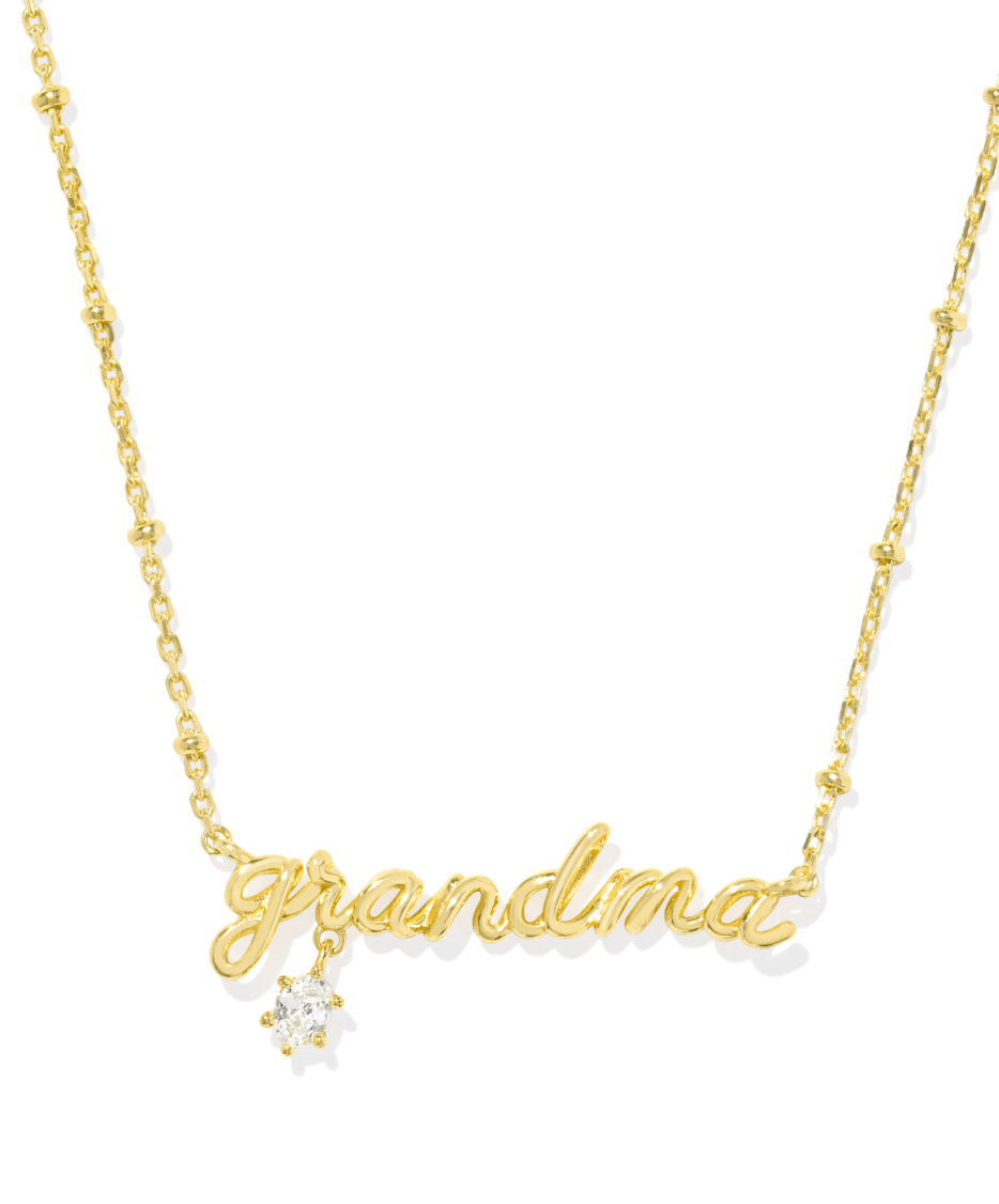 Grandma crystal short necklace - Heart On A Hanger