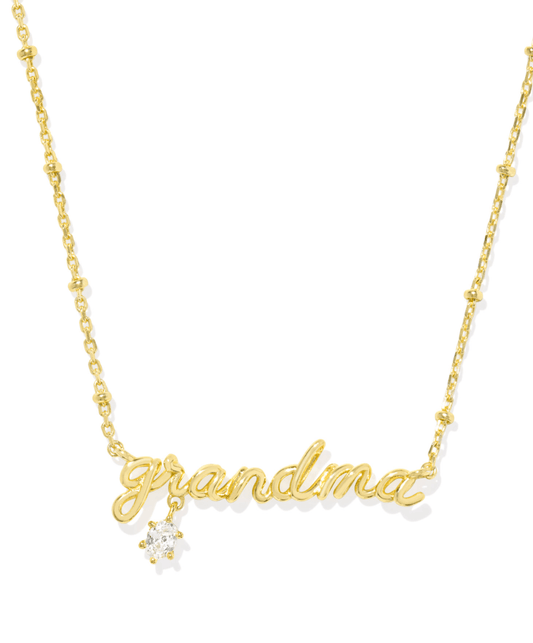 Grandma crystal short necklace - Heart On A Hanger