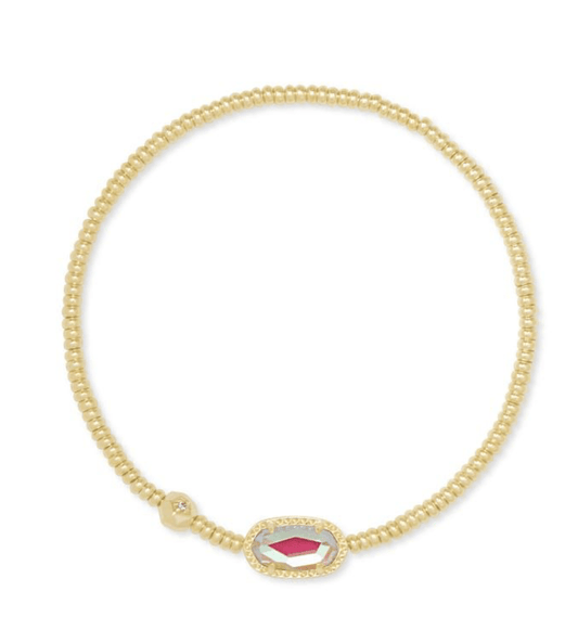 Grayson stretch bracelet in gold dichroic glass - Heart On A Hanger