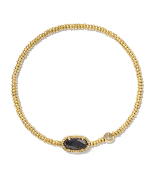 Grayson stretch bracelet in gold navy goldstone - Heart On A Hanger