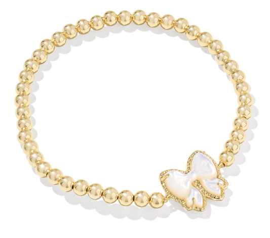 Haley bow mother of pearl bracelet - Heart On A Hanger