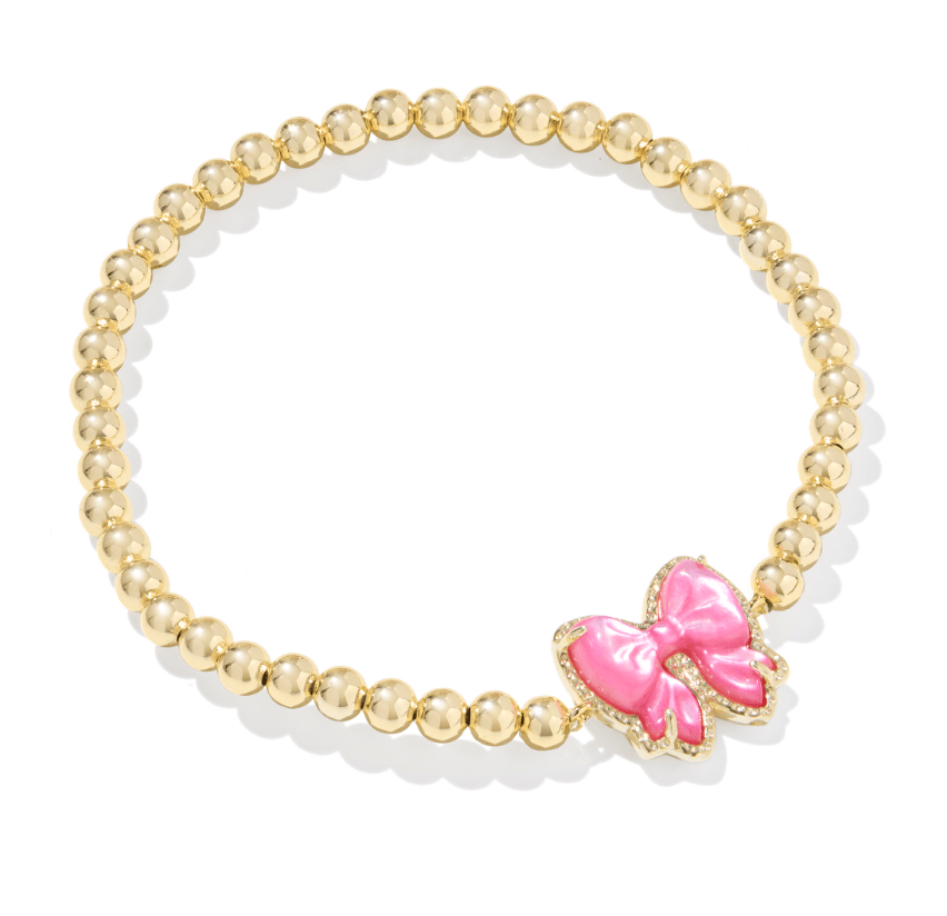 Haley bow stretch bracelet in pink - Heart On A Hanger