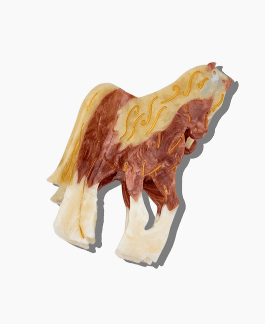 Hand painted horse claw hair clip - Heart On A Hanger