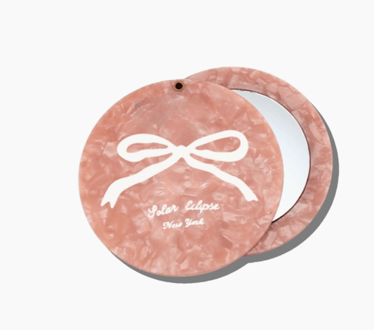 Hand painted vintage ballet bow compact mirror - Heart On A Hanger