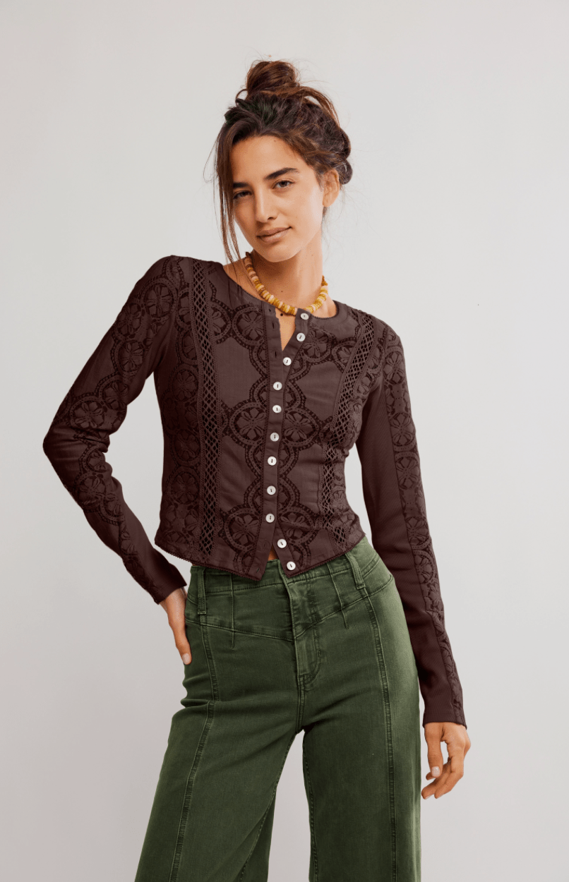 Jae long sleeve in chicory coffee - Heart On A Hanger