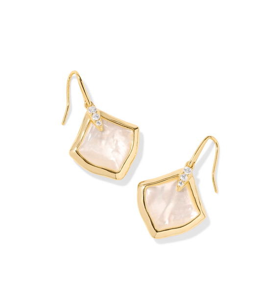 Joelle drop earrings in ivory mother of pearl - Heart On A Hanger