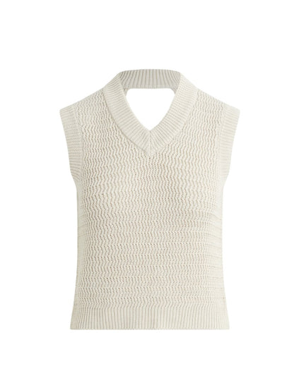 Knot back v neck sleeveless sweater - Heart On A Hanger