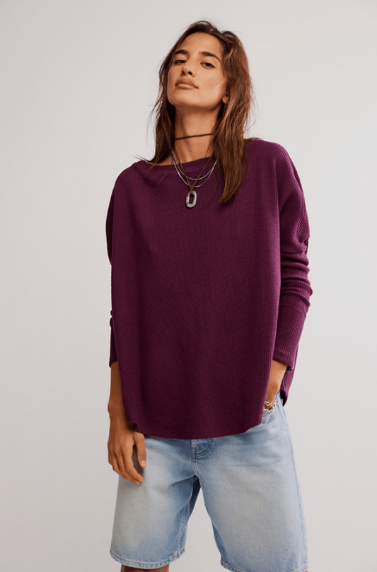 Latte blues thermal in chocolate grape - Heart On A Hanger