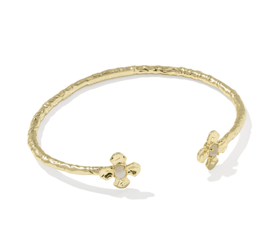 Leanne cuff bracelet in gold natural mother of pearl - Heart On A Hanger