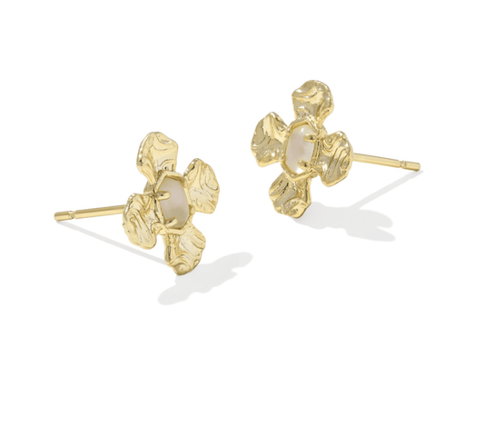 Leanne stud earrings in gold mop - Heart On A Hanger