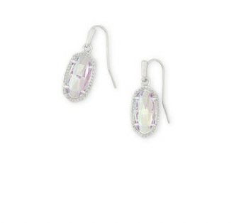 Lee Earring Rhod Dichroic Glass - Heart On A Hanger