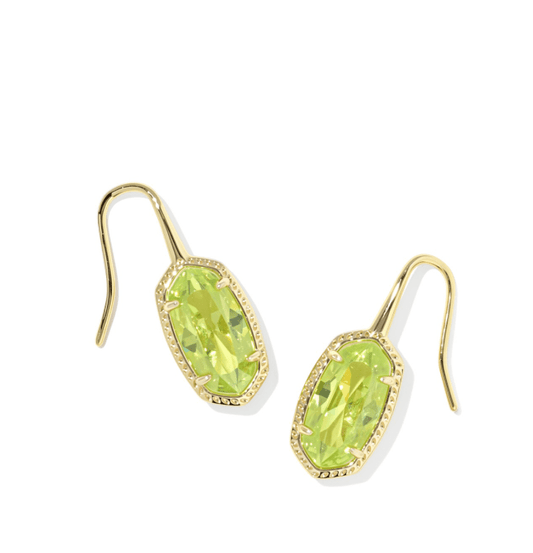 Lee luxe drop earrings in gold light green cz - Heart On A Hanger