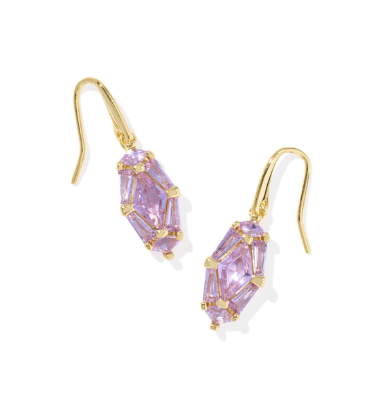 Lindy rae lee drop earrings in gold violet crystal - Heart On A Hanger