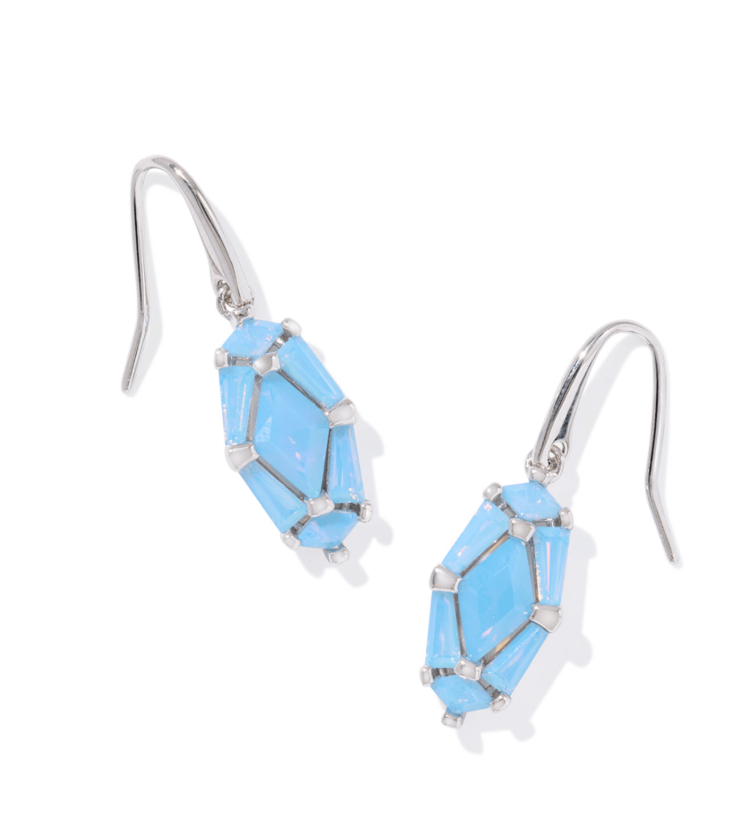 Lindy rae lee drop earrings in silver blue opalite crystal - Heart On A Hanger