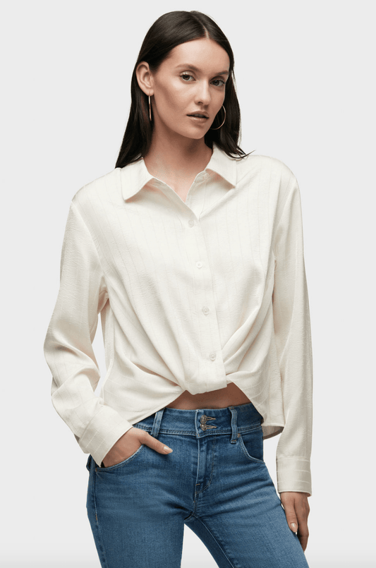Long sleeve knotted button down shirt - Heart On A Hanger