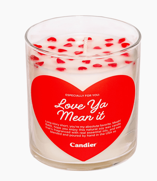 Love ya mean it candle - Heart On A Hanger